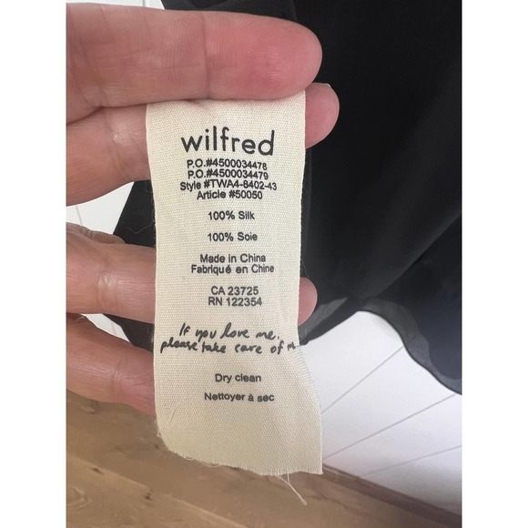 Aritzia Wilfred 100% Silk Black‎ Mini Dress SZ M - Picture 6 of 11
